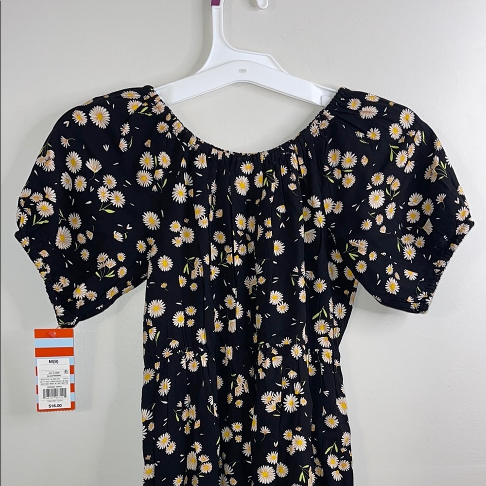 Cat & Jack GIRLS Black Dress with Daisies NWT Size 8 (Medium) #2 - Picture 6 of 9